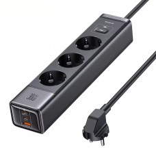 Мережевий фільтр-подовжувач Mcdodo GaN (1.5м): Три розетки 220V / 30W - два USB Type-C / один USB-A для телефону, планшета, ноутбука, MacBook / зарядний пристрій з підтримкою протоколів швидкої зарядки (PD 3.0, QC 4.0, PPS, AFC, FCP)