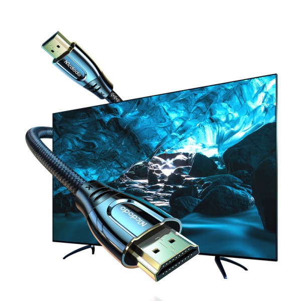 Цифровий відео-аудіо дата кабель Mcdodo HDMI/HDMI: 2.1 UltraHD, 8K@60Гц, 4K@120Гц / Dynamic HDR / eARC / 3D / 2м (200 см) для ТВ, моніторів, консолей, ноутбуків, MacBook, ПК (СS-307)