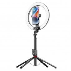 Набір для блогера: Трипод - штатив (230 см max. висота) + Кільцева LED лампа Ring Light (діаметров у 25.5 см) для фото, відео, стріму, селфі / Bluetooth 5.2 пульт / Монопод - селфі палиця зі світлом (СS-317)