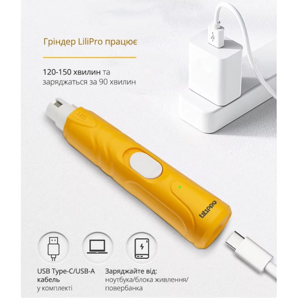 Кігтерізка LiliPro для стрижки кігтів грумінгу домашніх тварин собак, котів + Гріндер, кейс (CS-276)