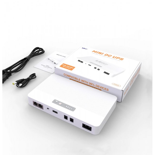 ДБЖ mini UPS WGP 20800 mAh 30W USB-A 5V, POE 24V-48V, LAN, DC 12V/9V для Wi-Fi роутера, ONU (CS-283)