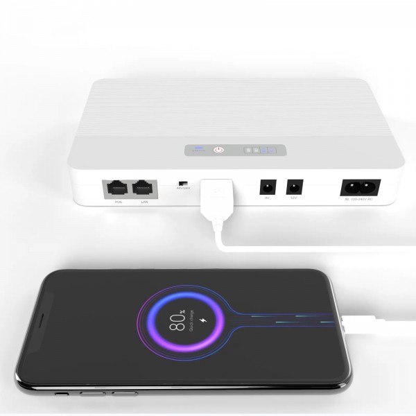 ДБЖ mini UPS WGP 20800 mAh 30W USB-A 5V, POE 24V-48V, LAN, DC 12V/9V для Wi-Fi роутера, ONU (CS-283)