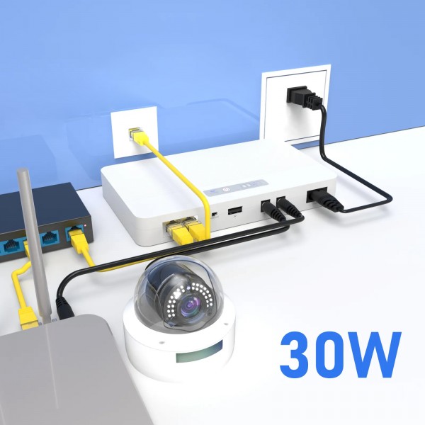 ДБЖ mini UPS WGP 20800 mAh 30W USB-A 5V, POE 24V-48V, LAN, DC 12V/9V для Wi-Fi роутера, ONU (CS-283)