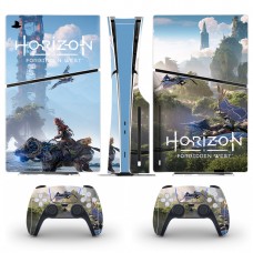 Вінілові наклейки Horizon Forbidden West на PS5 Slim Disk Drive version / геймпад DualSense / глянцеву частину ігрової консолі Sony PlayStation 5 Slim Disk Drive / Skin