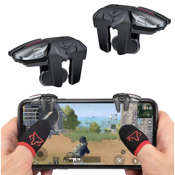 Комплект SARAFOX Game Trigger: сенсорні напальчники, два тригери G21 для мобільного геймінгу/ігор/кіберспорту/телефону iOS, Android з автоклікером (CS-362)
