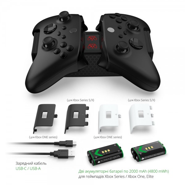 Док станція DOBE + акумуляторна батарея 4800 mWh (2) для Microsoft Wireless Controller Xbox (CS-217)