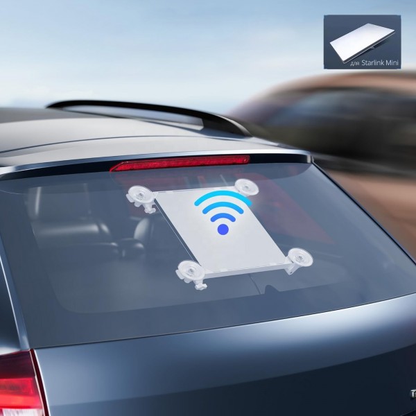 Автомобільне кріплення на присосках для Starlink Mini на скло у салон авто, Старлінк тримач (CS-242)