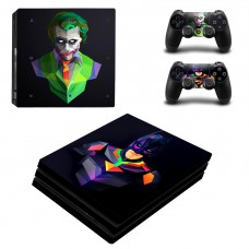 Вінілові наклейки Joker на приставку PlayStation 4 Pro (PS4 Pro) + два геймпади Dualshock 4 (CS-234)