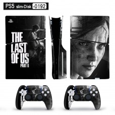 Вінілові наклейки The Last of Us Part ll на PS5 Slim Disk Drive version + геймпад DualSense (CS-222)