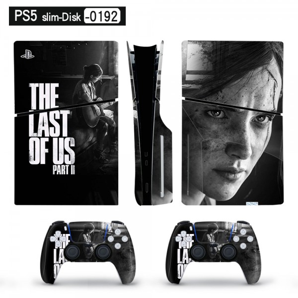 Вінілові наклейки The Last of Us Part ll на PS5 Slim Disk Drive version + геймпад DualSense (CS-222)