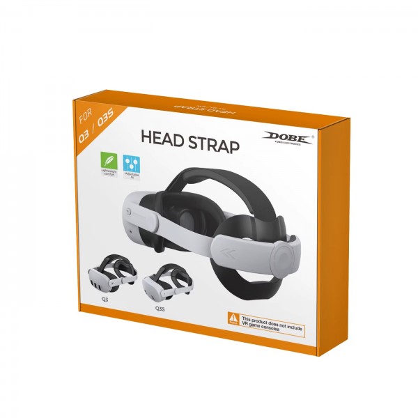 Ремінець з регульованим кріпленням для голови Head Strap DOBE для VR окулярів віртуальної реальності Meta Oculus Quest 3 / 3S | Skin Friendly матеріали: м'яка накладка на голову із задньою частиною
