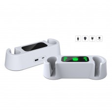 Зарядна док станція DOBE з акумуляторною батареєю 1850 mAh (2 шт ) для контролера Oculus Touch + USB-A роз'єм для VR шолома окулярів віртуальної реальності Meta Oculus Quest 2