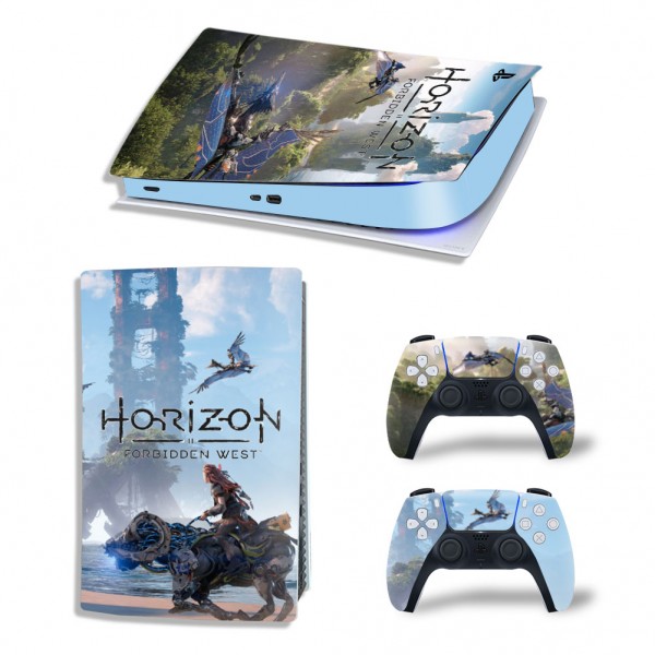 Виниловые наклейки на PS5 Digital Edition и геймпад DualSense Horizon Forbidden West Sony PlayStation 5 игровая консоль Skin (PV5023)