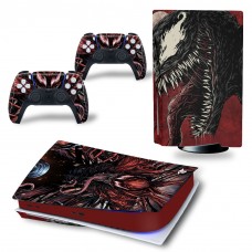 Виниловые наклейки на PS5 Disk Drive version и геймпад DualSense Venom Sony PlayStation 5 игровая консоль Skin (PV5062)