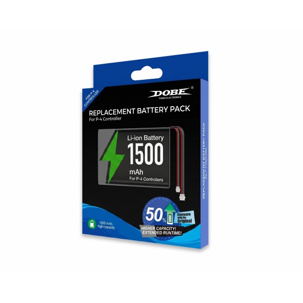 Змінна акумуляторна батарея DOBE 1500 mAh для геймпада DualShock 4 V1/V2 (CUH-ZCT10/11/20/21) консолі Sony PlayStation 4 (PS4 PRO / PS4 Slim / PS4 Fat) (СS-334)