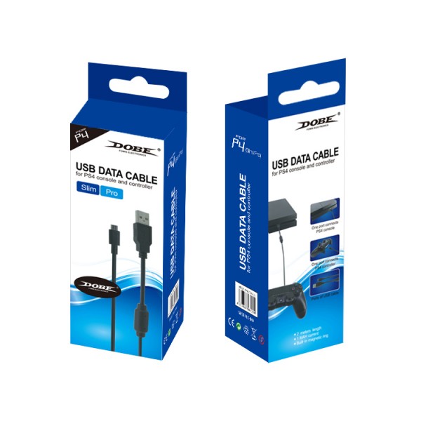 Зарядний кабель передачі даних DOBE 1.8м USB/micro USB для геймпада DualShock 4 консолі-приставки Sony PlayStation PS4 PRO / PS4 Slim / PS4 Fat / PC
