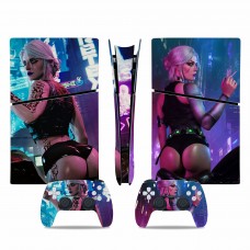 Вінілові наклейки Cyberpunk 2077 на PS5 Slim Digital Edition / геймпад DualSense / глянцеву частину ігрової консолі Sony PlayStation 5 Slim Digital Edition / Skin