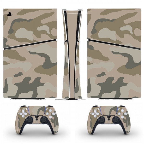 Вінілові наклейки Камуфляж на PS5 Slim Digital Edition / геймпад DualSense / глянцеву частину ігрової консолі Sony PlayStation 5 Slim Digital Edition / Skin