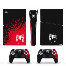 Вінілові наклейки Spider-Man на PS5 Slim Digital Edition + геймпад DualSense + глянцеву частину ігрової консолі Sony PlayStation 5 Slim Digital Edition / Skin