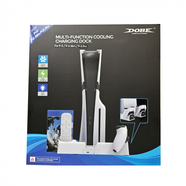Підставка з охолодженням DOBE + зарядка DualSense для PlayStation 5 / PS5 Slim / PS5 Pro (CS-163)