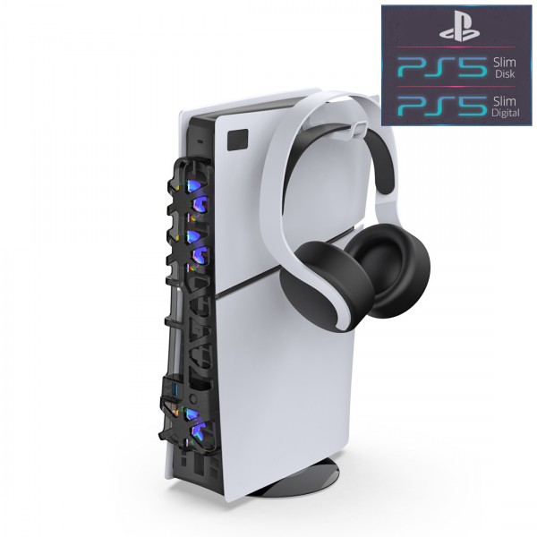 Комплект 3 в 1 DOBE до PlayStation PS5 Slim: Вентилятори / Підставка / Гачок для навушників (CS-215)