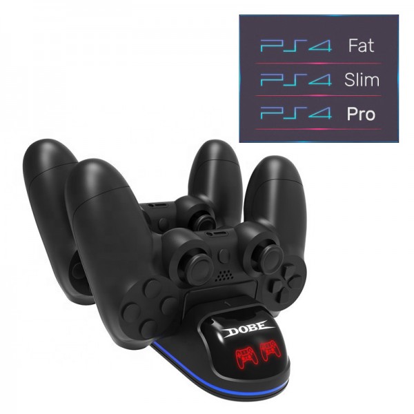 Подвійна зарядна dock станція DOBE підставка для контролерів DualShock 4 Sony PlayStation 4 (PS4/PS4 SLIM/PS4 PRO)