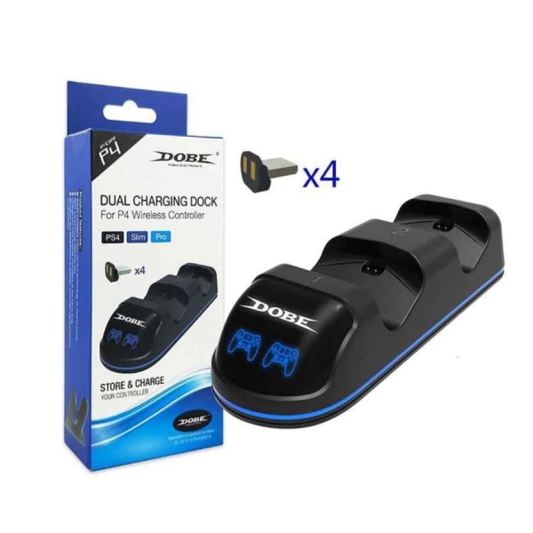 Подвійна зарядна dock станція DOBE підставка для контролерів DualShock 4 Sony PlayStation 4 (PS4/PS4 SLIM/PS4 PRO)