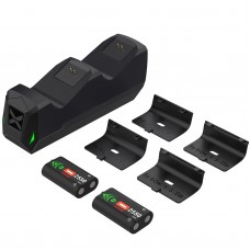 Подвійна зарядна dock станція BEBONCOOL із двома акумуляторними батареями 2550 mAh підставка для геймпаду Microsoft Wireless Controller Xbox Series X | Xbox Series S, Xbox One / X / S / Elite з LED індикаторам статусу заряджання джойстика