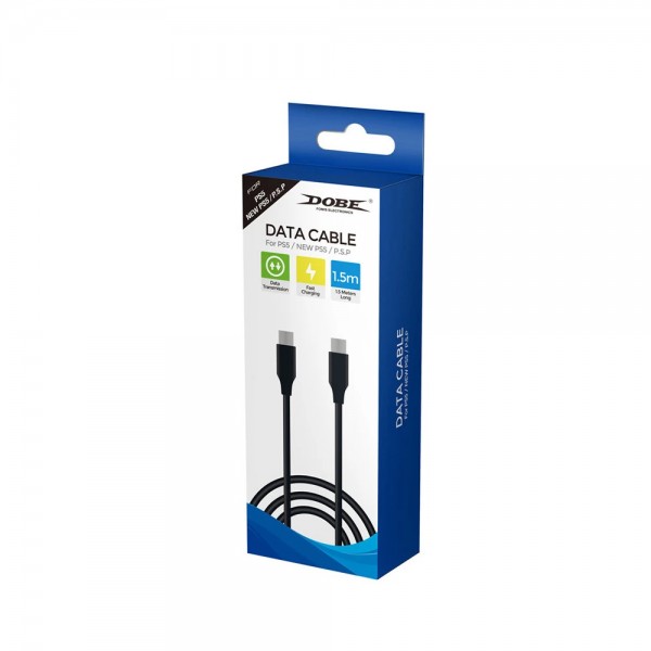 Зарядний кабель передачі даних DOBE 1.5м USB Type-C / USB Type-C для пристрою дистанційної гри PlayStation Portal / геймпада DualSense консолі Sony PS5 | PS5 Slim | PS5 Pro / Microsoft Wireless Controller Xbox Series X|S / Nintendo Switch (OLED)