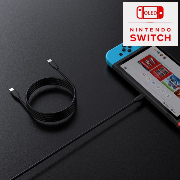 Зарядний кабель передачі даних DOBE 1.5м USB Type-C / USB Type-C для пристрою дистанційної гри PlayStation Portal / геймпада DualSense консолі Sony PS5 | PS5 Slim | PS5 Pro / Microsoft Wireless Controller Xbox Series X|S / Nintendo Switch (OLED)