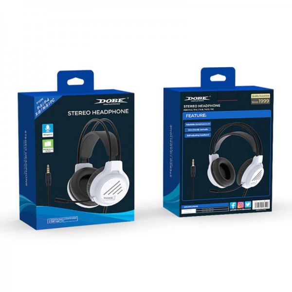 Ігрові провідні стерео навушники з мікрофоном і роз'ємом Audio 3.5 mm mini jack DOBE для геймпада DualSense консолі Sony PlayStation PS5/Slim/Pro | DualShock PS4/Slim/PRO | контролера Microsoft Wireless Xbox Series S/X/One | Nintendo Switch | ПК