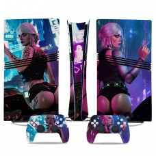 Вінілові наклейки Cyberpunk 2077 на PS5 Pro / геймпад DualSense / глянцеву частину ігрової консолі Sony PlayStation 5 Pro / Skin