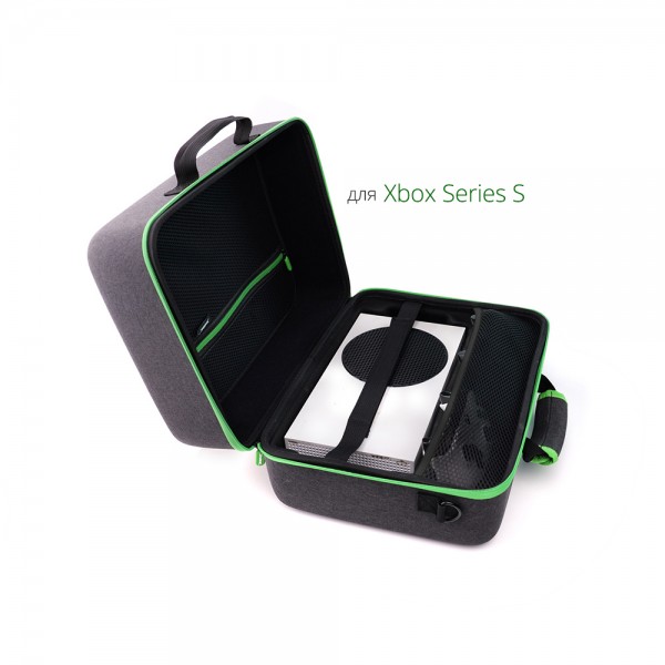 Дорожня сумка-чохол DOBE для перенесення ігрової консолі Xbox Series S / Xbox Series X | Два контролери-геймпади Microsoft Wireless Controller | Кабелі | Аксесуари / Водонепроникний матеріал кейсу