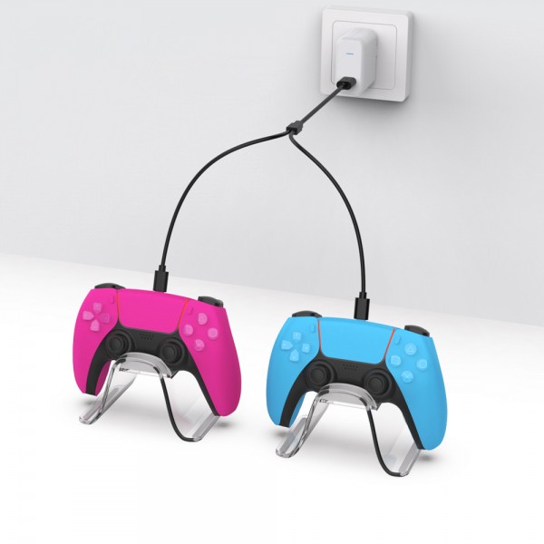 Зарядний кабель DOBE USB-A / подвійний USB-C для контролера Sense окулярів віртуальної реальності PlayStation VR2 / геймпада DualSense Sony PS5 / PS5 Slim (Disk Drive version/Digital Edition)