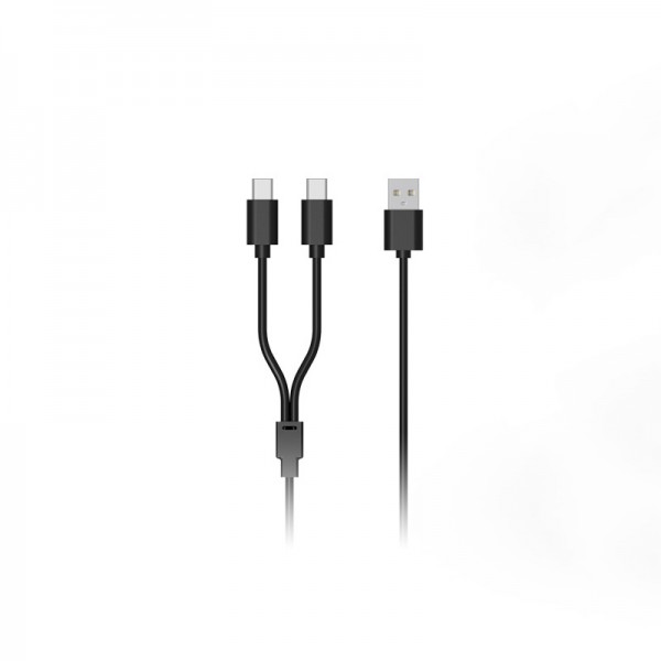 Зарядний кабель DOBE USB-A / подвійний USB-C для контролера Sense окулярів віртуальної реальності PlayStation VR2 / геймпада DualSense Sony PS5 / PS5 Slim (Disk Drive version/Digital Edition)