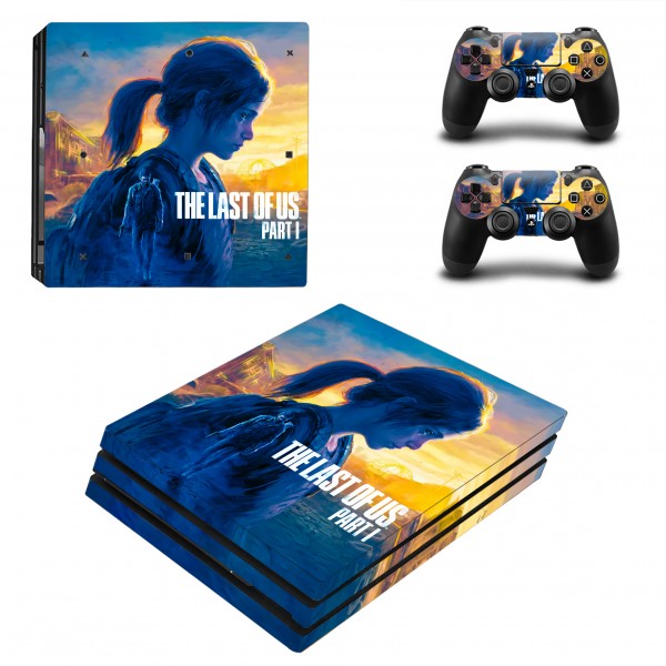 Вінілові наклейки The Last of Us на ігрову консоль PS4 PRO + геймпад Dualshock 4 + бокові сторони Sony PlayStation 4 PRO / Skin