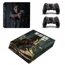 Вінілові наклейки The Last of Us Part 2 на ігрову консоль PS4 PRO + геймпад Dualshock 4 + бокові сторони Sony PlayStation 4 PRO / Skin