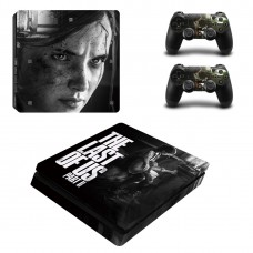 Вінілові наклейки The Last of Us Part 2 на ігрову консоль PS4 Slim + геймпад Dualshock 4 + бокові сторони Sony PlayStation 4 Slim / Skin
