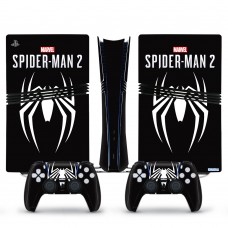 Вінілові наклейки Spider-Man 2 на PS5 Pro + геймпад DualSense + глянцеву частину ігрової консолі Sony PlayStation 5 Pro / Skin