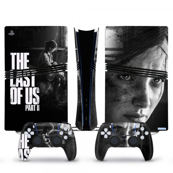 Вінілові наклейки The Last of Us на PS5 Pro + геймпад DualSense + глянцеву частину ігрової консолі Sony PlayStation 5 Pro / Skin