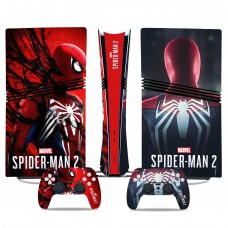 Вінілові наклейки Spider-Man 2 на PS5 Pro / геймпад DualSense / глянцеву частину ігрової консолі Sony PlayStation 5 Pro / Skin