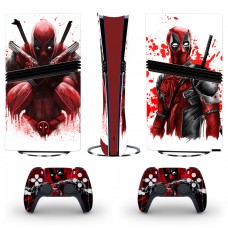 Вінілові наклейки Deadpool на PS5 Pro / геймпад DualSense / глянцеву частину ігрової консолі Sony PlayStation 5 Pro / Skin