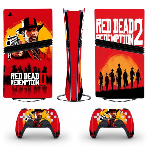 Вінілові наклейки Red Dead Redemption 2 на PS5 Pro / геймпад DualSense / глянцеву частину ігрової консолі Sony PlayStation 5 Pro / Skin