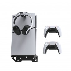Настінне кріплення DOBE для консолі PS5 / PS5 Slim / PS5 Pro (Disk Drive version/Digital Edition) / геймпада DualSense / гачок навушники PS5 Pulse 3D / тримач-кронштейн на стіну Sony PlayStation 5