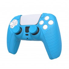 Силіконовий захисний синій чохол та накладки на стіки (thumb grips) DOBE для геймпада DualSense Sony PlayStation 5 консолі PS5 / PS5 Slim (Disk Drive / Digital Edition)