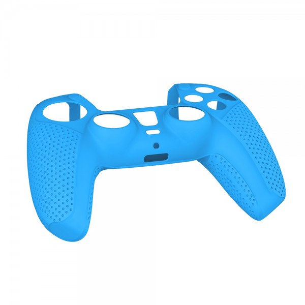 Силіконовий захисний синій чохол та накладки на стіки (thumb grips) DOBE для геймпада DualSense Sony PlayStation 5 консолі PS5 / PS5 Slim (Disk Drive / Digital Edition)