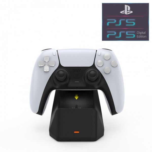 Зарядна dock станція DOBE підставка для геймпада DualSense приставки-консолі Sony PlayStation 5 (PS5 / PS5 Digital Edition) c LED підсвічуванням статусу зарядки контролера, джойстика