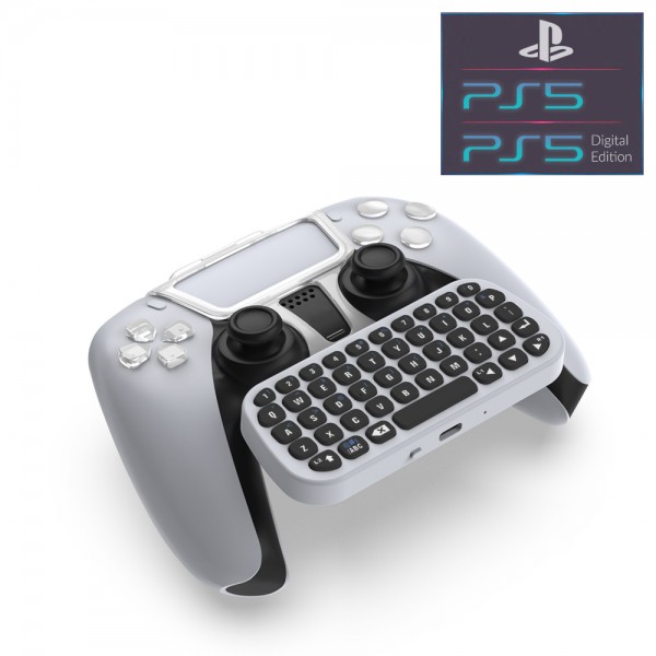 Бездротова Bluetooth клавіатура DOBE для геймпада DualSense консолі Sony PlayStation 5 (PS5/PS5 Digital Edition)
