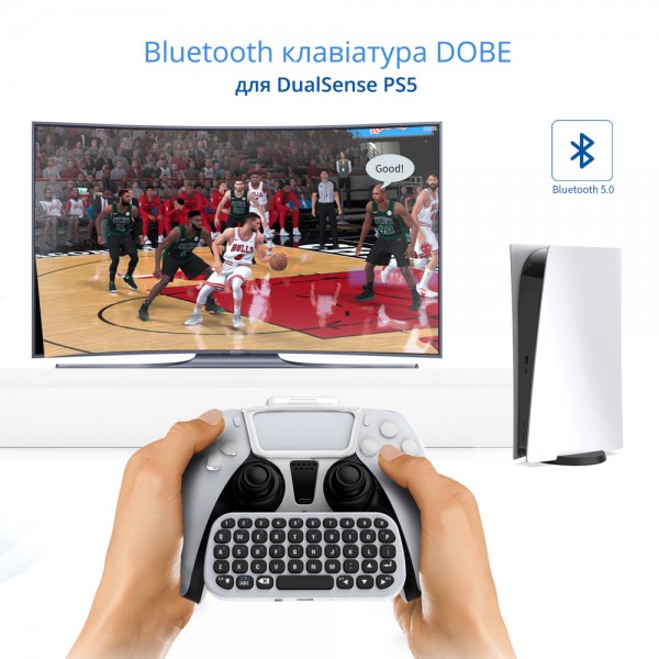 Бездротова Bluetooth клавіатура DOBE для геймпада DualSense консолі Sony PlayStation 5 (PS5/PS5 Digital Edition)