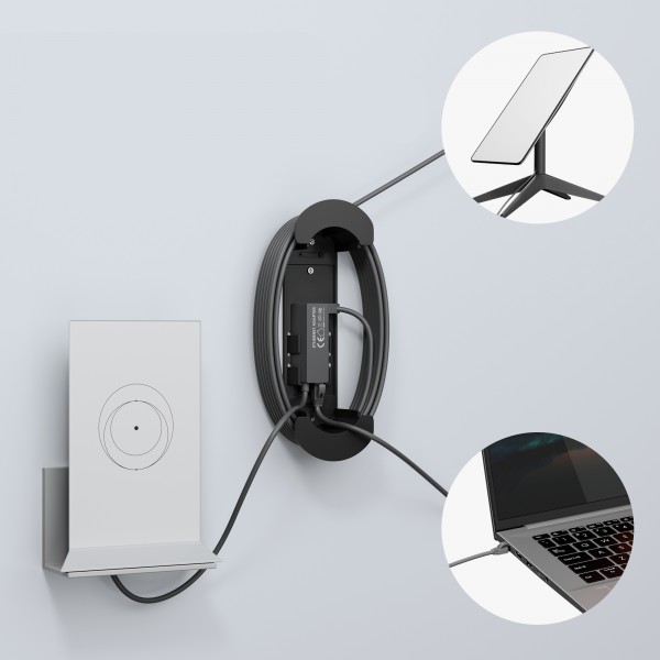 Настінне кріплення для кабелю та Ethernet адаптера супутникової системи Starlink Gen2, Gen3 (CS-261)